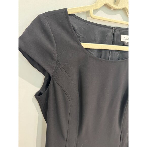 Tahari Arthur S. Levine black cap-sleeve sheath dress, size 6. - Picture 8 of 16